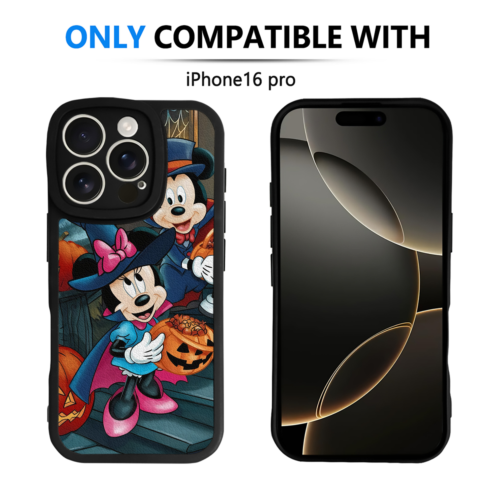 （画像用） ミッキーマウス Mickey Mouse 【iPhone 16シリーズ対応】シリコンスマホケース（レザー調） 材質：シリコン
